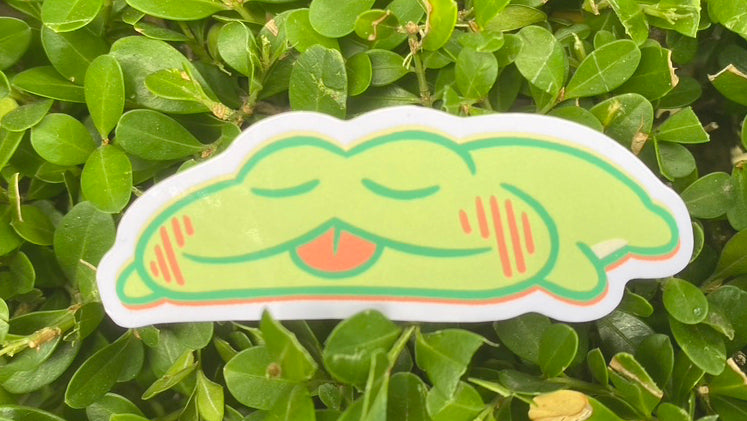 Flat Frog Friday Sticker